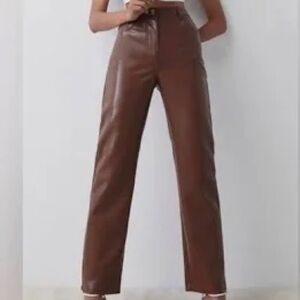 Wilfred Melina Pant, a popular high-rise, straight-leg vegan leather pants Sz 4